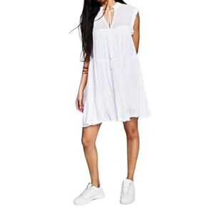 AND NOW THIS Women's Sleeveless Tiered Dress White